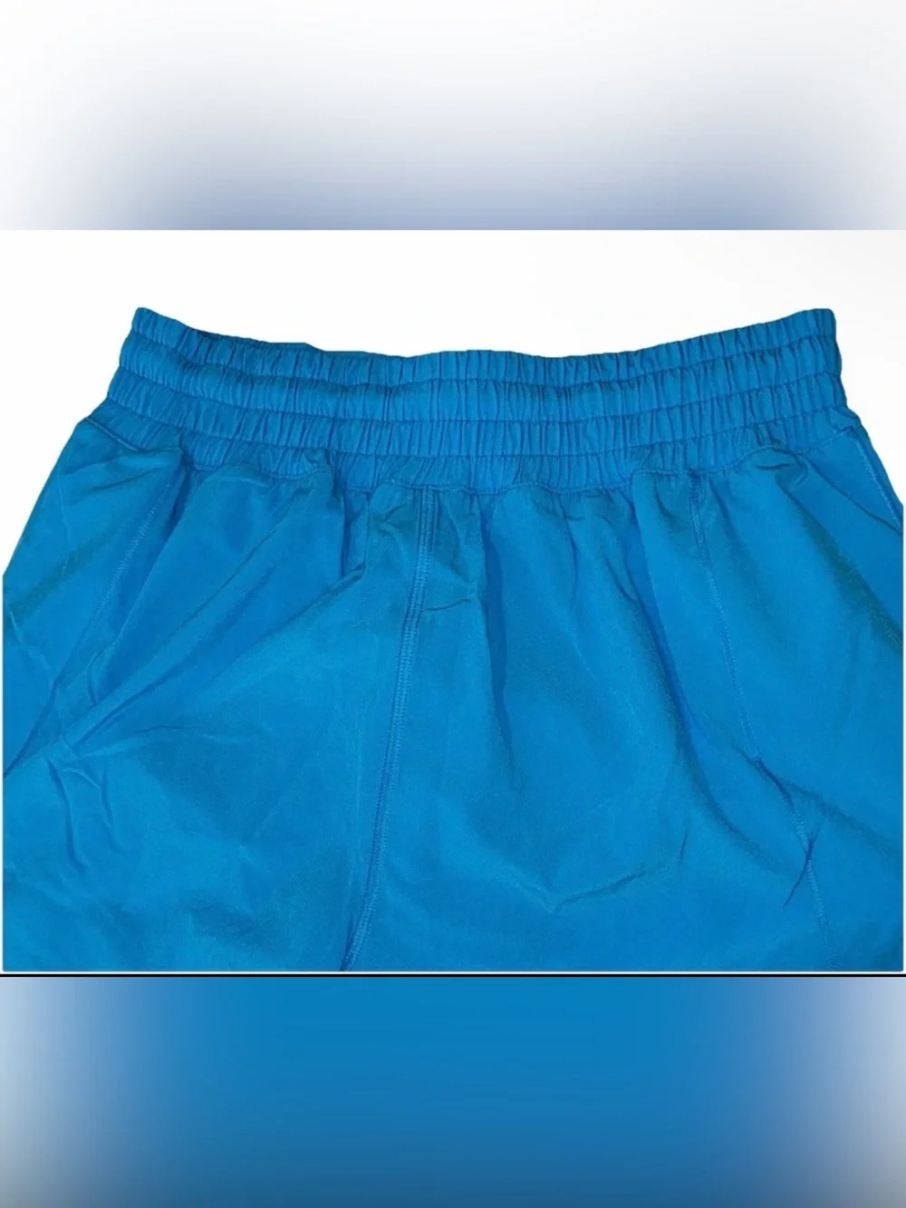 NWT LULULEMON SIZE 4 HOTTY HOT HIGH RISE 4” SHORT LINED AUTHENTIC KAYAK BLUE